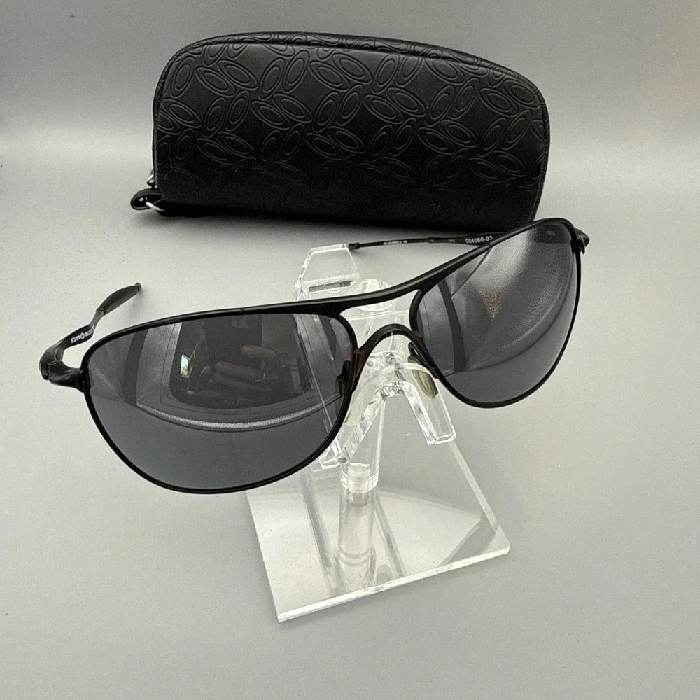 Oakley Crosshair  Black Retired Vintage Model RARE-Gray Lens 61-15-includes Case